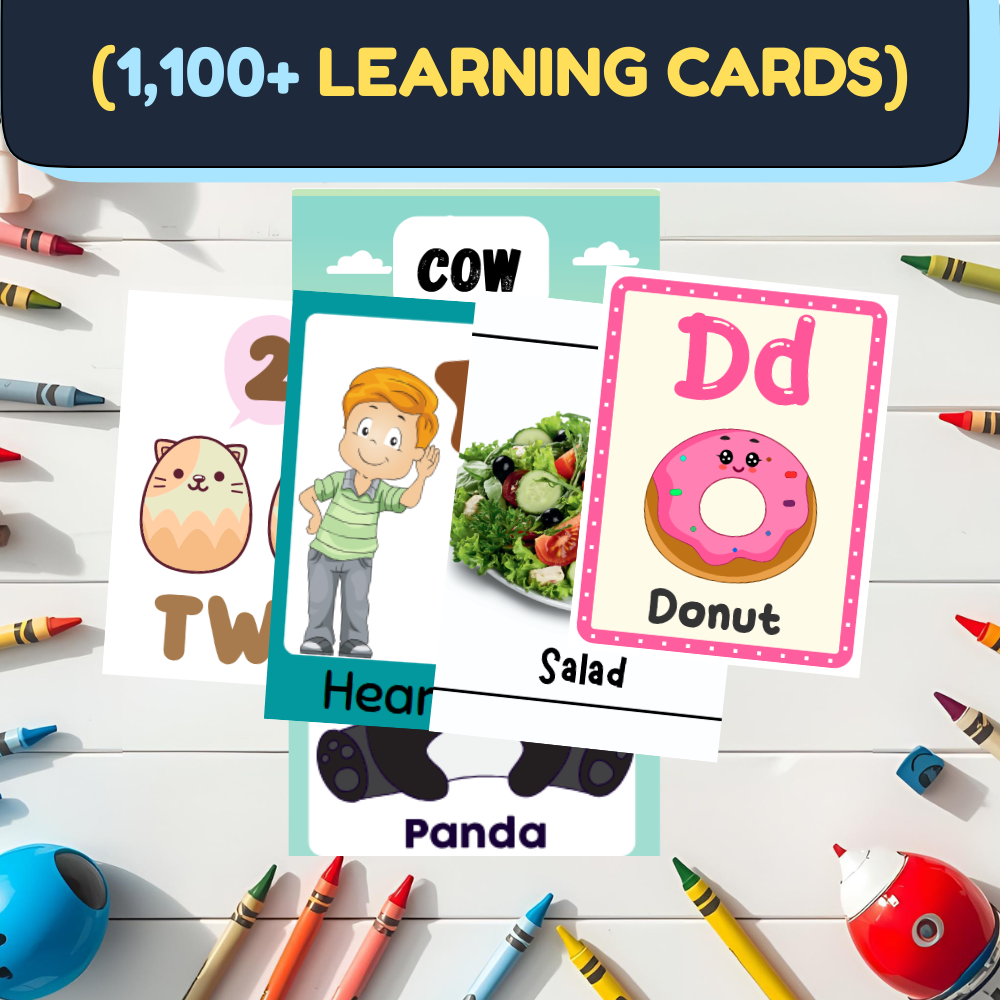 Mega Flashcards & Classroom Decor Bundle (1,100+ Cards) | Preschool PDF