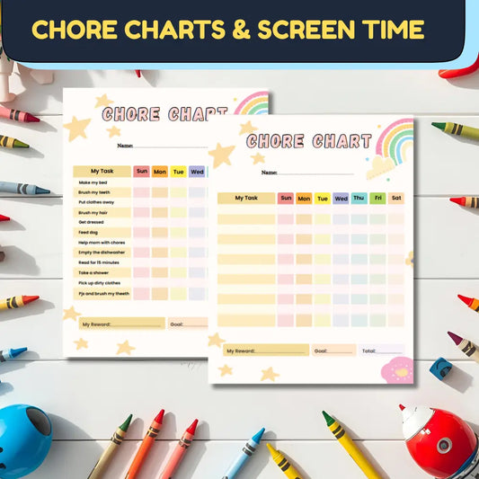 Kids Chore Chart & Routine Planner (38 Templates) | Printable PDF
