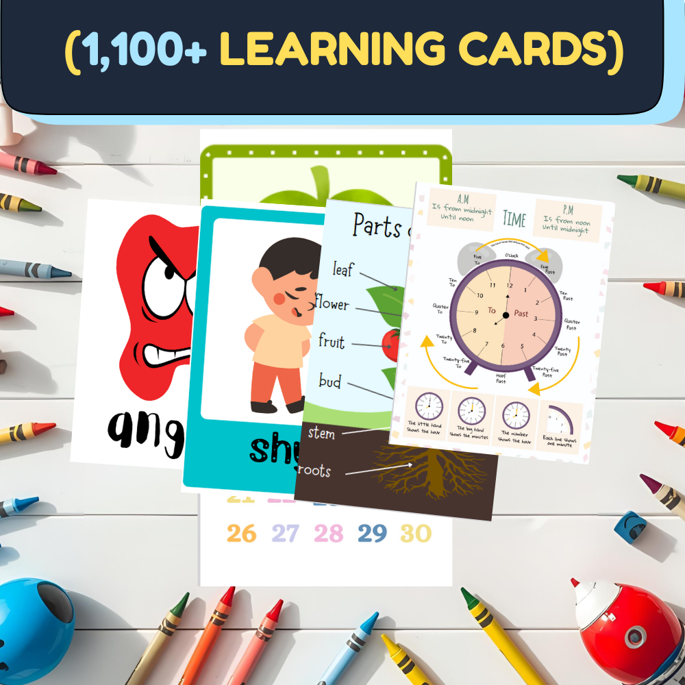 Mega Flashcards & Classroom Decor Bundle (1,100+ Cards) | Preschool PDF