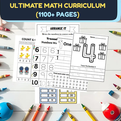 Ultimate Math & Numbers Curriculum (1,100+ Pages) | Preschool to 1st Grade PDF