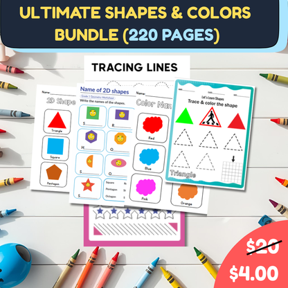 Ultimate Shapes & Colors Activity Bundle (220+ Pages) | Preschool Math PDF