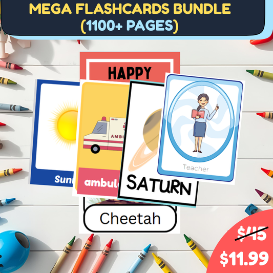 Mega Flashcards & Classroom Decor Bundle (1,100+ Cards) | Preschool PDF
