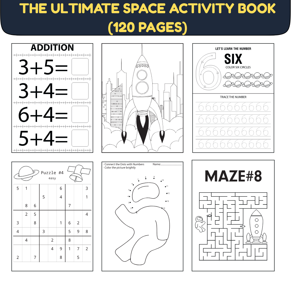 Space Activity Book for Kids (240 Pages) | Printable PDF