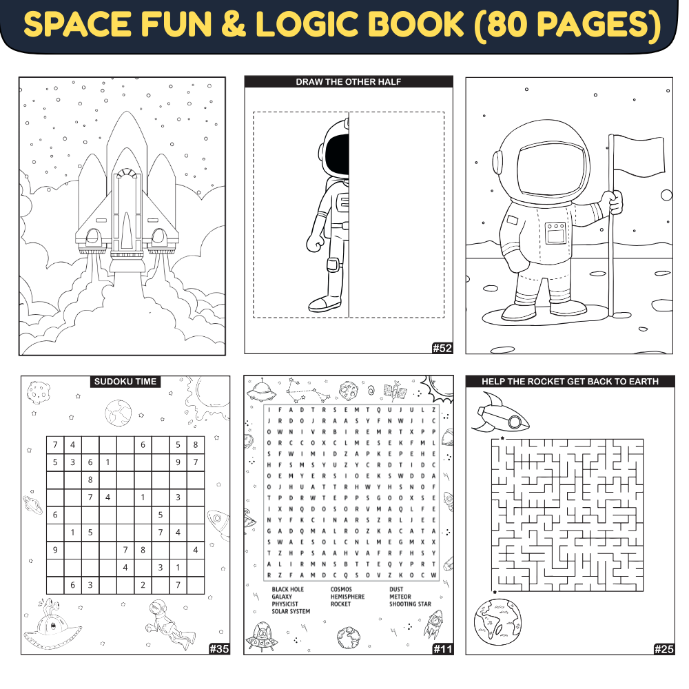 Space Activity Book for Kids (240 Pages) | Printable PDF