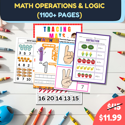 Ultimate Math & Numbers Curriculum (1,100+ Pages) | Preschool to 1st Grade PDF