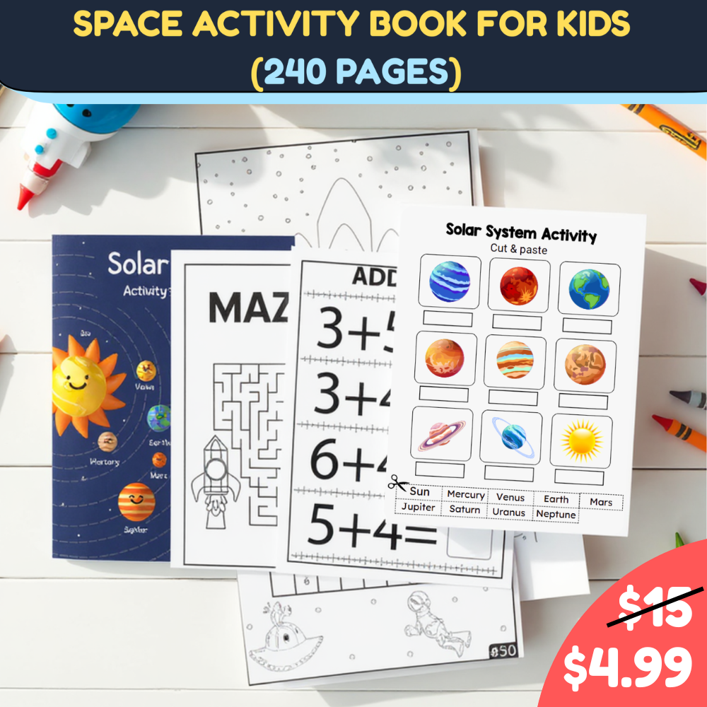Space Activity Book for Kids (240 Pages) | Printable PDF