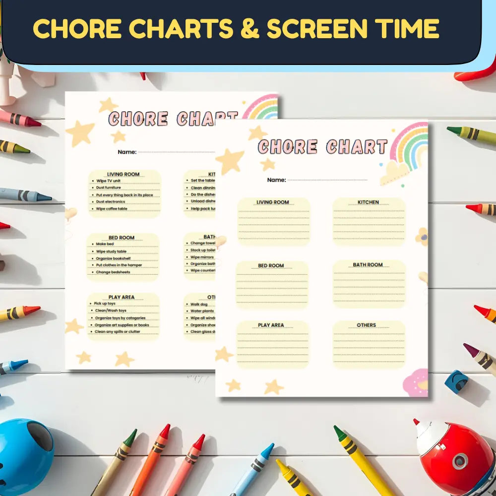 Kids Chore Chart & Routine Planner (38 Templates) | Printable PDF