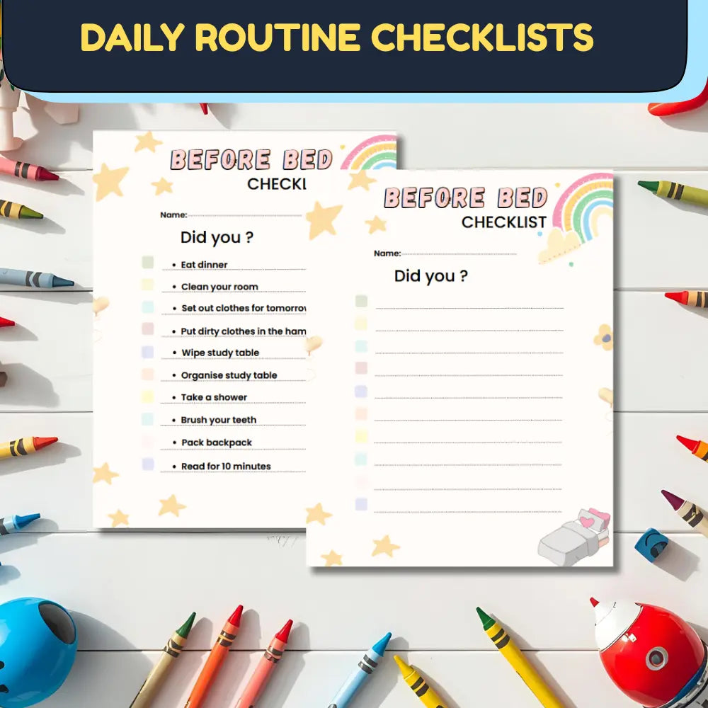 Kids Chore Chart & Routine Planner (38 Templates) | Printable PDF