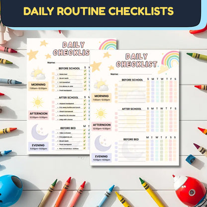 Kids Chore Chart & Routine Planner (38 Templates) | Printable PDF